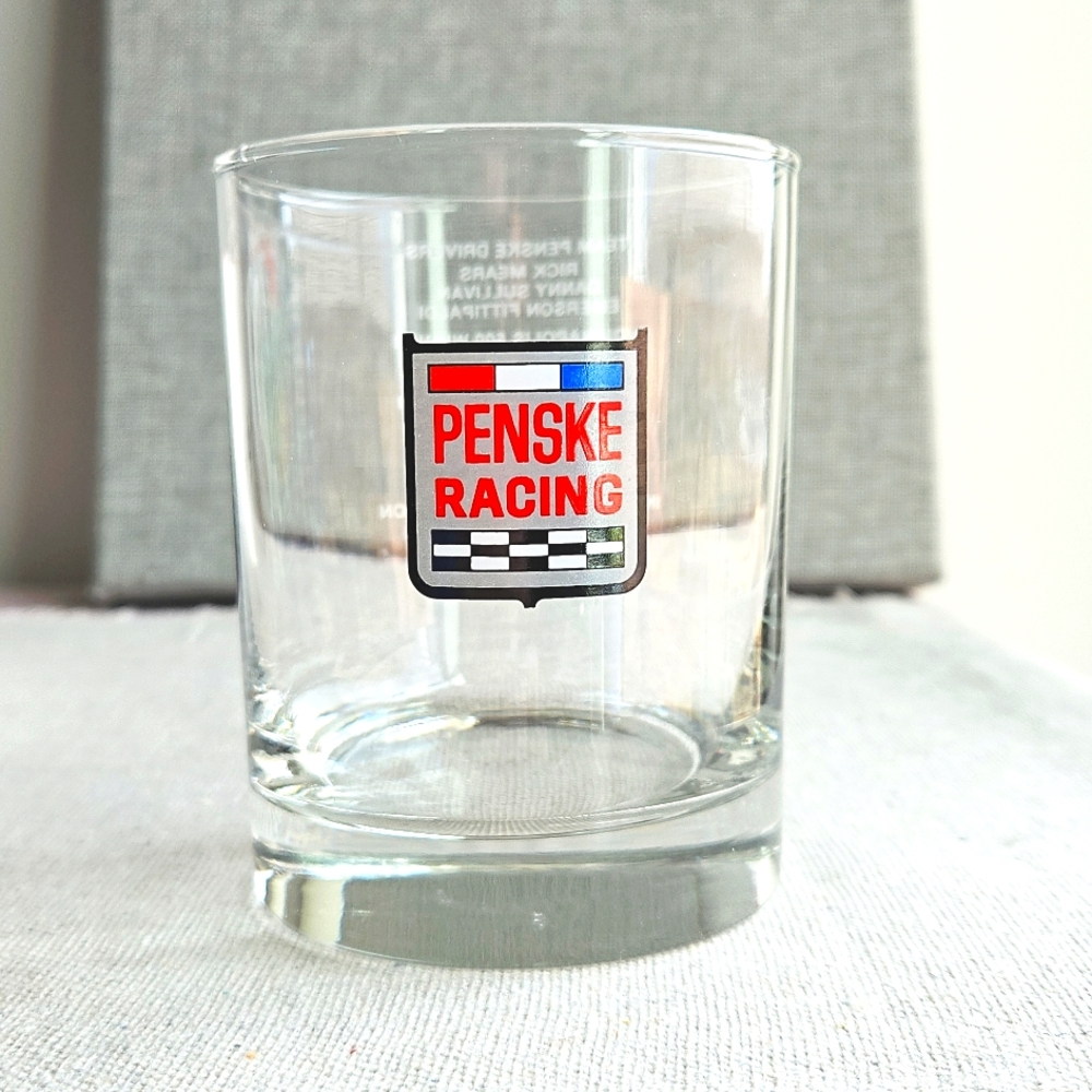 Vintage PENSKE Racing Glass - Mears, Sullivan, Fittipaldi, 1988